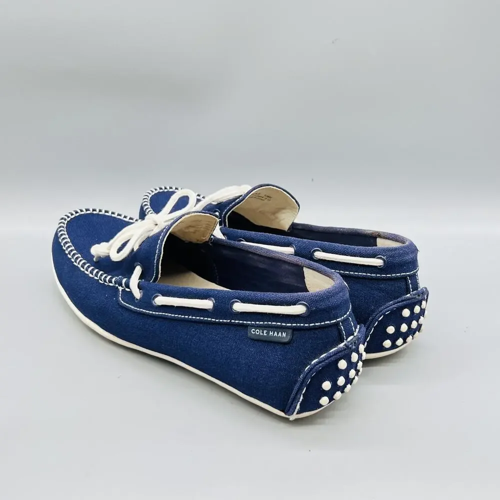Cole Haan Shoes Mens 10.5 Blue Canvas Grand OS Boat Moc Loafers Casual Comfort